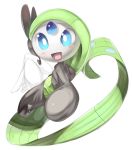  2012 blue_eyes blush green_hair hair humanoid legendary_pok&eacute;mon looking_at_viewer meloetta meloetta_(aria_form) nintendo open_mouth open_smile pok&eacute;mon pok&eacute;mon_(species) simple_background smile solo theboogie video_games white_background white_pupils 