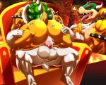  anal anal_penetration anthro anus asgore_dreemurr balls barazoku bastroceive beard big_penis blonde_hair blush bodily_fluids boss_monster bovid bowser caprine collar cum cum_in_ass cum_inside duo erection facial_hair fur genital_fluids genitals hair horn huge_penis koopa long_ears male male/male mammal mario_bros nintendo nude penetration penis scalie simple_background tongue tongue_out undertale vein veiny_penis video_games white_body white_fur 