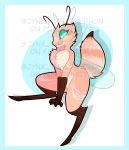  2020 absurd_res antennae_(anatomy) anthro arthropod bee blue_eyes chest_tuft digital_media_(artwork) female hi_res hymenopteran insect insect_wings jynx_the_gryphon nude sitting solo tuft wings 