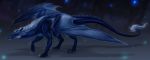  2020 ambiguous_gender blue_body blue_scales claws dragon feral hi_res horn isvoc membrane_(anatomy) membranous_wings scales scalie solo spines standing western_dragon wings 