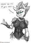  abs anthro anthrofied armor blue_eyes broken_horn chrysalisdraws clothing dialogue english_text equid female friendship_is_magic gauntlets gloves handwear hi_res horn mammal my_little_pony my_little_pony:_the_movie_(2017) nipple_outline skinsuit solo tempest_shadow_(mlp) text tight_clothing unicorn 