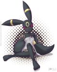  3_toes anthro black_body black_fur eeveelution female fur looking_at_viewer nintendo pok&eacute;mon pok&eacute;mon_(species) red_eyes rilex_lenov smile solo toes towel towel_only umbreon video_games 