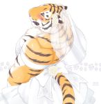  2020 anthro blush clothed clothing crossdressing dress felid giraffe_(artist) hi_res male mammal pantherine signature solo tiger wedding_dress 
