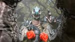  3d_(artwork) anthro barlu capcom claws digital_media_(artwork) dragon erection fanged_wyvern genitals hi_res holding_penis looking_at_viewer male monster_hunter multi_genitalia nude penis red_eyes reptile scales scalie solo source_filmmaker tobi-kadachi tree video_games 