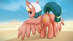  2020 absurd_res anus butt crashgall cutie_mark digital_media_(artwork) dock equid equine female feral friendship_is_magic genitals hi_res hooves looking_at_viewer mammal my_little_pony outside pterippus pussy pyramid smile solo somnambula_(mlp) underhoof wings 
