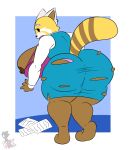  aggressive_retsuko ailurid alternate_version_at_source anthro bent_over big_breasts big_butt blush bra breasts butt clothed clothing female fur hi_res huge_breasts huge_butt kingretrokirby mammal nipples open_mouth panties paper red_panda retsuko sanrio simple_background solo thick_thighs tongue torn_clothing underwear wide_hips 