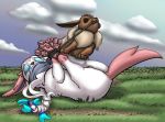  animal_genitalia animal_pussy anus bandanna bdsm bondage bound canine_pussy cloud digital_media_(artwork) duo ears_back eevee eeveelution female feral forced gag gagged genitals grass_field hi_res hogtied legs_tied lying mouth_covered nintendo on_back pawpads paws pivoted_ears pok&eacute;mon pok&eacute;mon_(species) pussy rape_face raptorroper rope scared sky sylveon video_games 