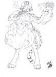  &lt;3 anthro belly big_belly body_outline bouquet breast_imprints cheetah clothing discarded_clothing duo face_imprint felid feline female female_prey male male/female male_pred mammal monochrome muscular muscular_male oral_vore slash_(artist) traditional_media_(artwork) vore 