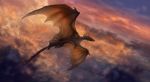  2020 ambiguous_gender claws day detailed_background digital_media_(artwork) dragon feral flying hi_res horn isvoc membrane_(anatomy) membranous_wings outside scales scalie sky solo spines western_dragon wings 