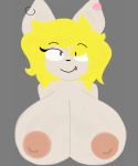  amanda_(flufflewdzthings) anthro big_breasts breasts canid canine felid feline female flufflewdzthings fox hi_res hybrid lineless mammal nipples solo 