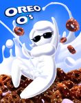  breasts cereal eyewear featureless_breasts female food hair humanoid mascot milk minus8 not_furry oreo_(food) oreo_o&#039;s short_hair slightly_chubby suggestive sunglasses white_body white_skin 