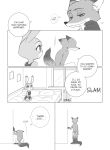  anthro bed bodily_fluids canid canine clothed clothing comic dialogue disney duo edit english_text female fox fur furniture hard_translated hi_res inner_ear_fluff inside judy_hopps lagomorph leporid male mammal nick_wilde on_bed puki rabbit red_fox speech_bubble sweat sweatdrop text thought_bubble topless translated tuft window zootopia 