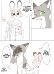  ... alternate_version_at_source anthro canid canine comic covering_face dialogue disney duo edit english_text female fox fur green_eyes hard_translated hi_res judy_hopps lagomorph leporid male mammal nick_wilde puki purple_eyes rabbit red_fox speech_bubble text translated zootopia 
