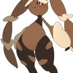  2020 anthro blush female genitals hi_res lagomorph lopunny mammal nintendo pok&eacute;mon pok&eacute;mon_(species) pussy simple_background solo video_games white_background youjomodoki 