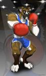  anthro balrog_(street_fighter) black_claws blowup_background blue_clothing boxer_(dog) boxing_gloves bulldog canid canine canis capcom claws clothed clothing domestic_dog foot-paws full-length_portrait fully_clothed hair handwear hi_res looking_at_viewer mammal mastiff molosser portrait pose simple_background solo street_fighter teeth toe_claws toeless_footwear video_games white_body white_clothing 