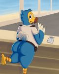  animal_crossing anthro avian bird bottomless butt clothed clothing columbid dodo hi_res looking_back male nintendo orville_(animal_crossing) otherthatguy solo video_games 