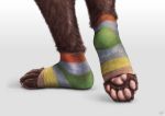  2020 anthro brown_body brown_fur claws foot_shot fur kebi mammal pawpads simple_background solo toe_claws toeless_legwear white_background 
