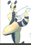  antennae_(anatomy) anthro arthropod bee black_eyes blush breasts cupid_bee featureless_breasts female goonie-san hymenopteran insect little_witch_academia looking_at_viewer nude open_mouth pose simple_background solo studio_trigger wings 