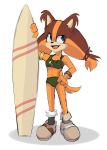  absurd_res anthro badger beach board breasts clothing female hi_res kitsune2000 mammal mustelid musteline seaside sketch small_breasts solo sonic_boom sonic_the_hedgehog_(series) sticks_the_jungle_badger swimwear 