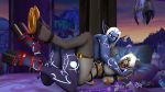  anthro ball_gag bbdworks bdsm blizzard_entertainment clothing domination draenei duo female female/female footwear gag hi_res high_heels hooves humanoid legwear lightforged_draenei nightborne shoes stockings video_games warcraft 