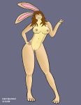  absurd_res anthro blush breasts female happy hi_res lagomorph leporid liam_spumoni mammal peace_(disambiguation) rabbit smile 