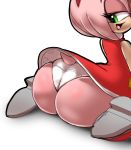  absurd_res accessory amy_rose anthro big_butt big_eyes biped butt cheeky_panties clothed clothing dress eulipotyphlan exposed eyelashes female fur green_eyes hair_accessory hairband half-closed_eyes hedgehog hi_res light_skin looking_back mammal narrowed_eyes panties partially_clothed parumpi pink_body pink_fur pink_skin presenting rear_view short_tail simple_background smile smirk solo sonic_the_hedgehog_(series) tan_body tan_skin underwear upskirt white_background white_panties 