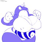  absurd_res amphibian anthro belly big_belly big_breasts big_butt bra breasts butt clothing female hi_res king&#039;s_rock muscular nintendo overweight panties pok&eacute;mon pok&eacute;mon_(species) poliwrath smashmael solo underwear video_games 