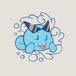 ambiguous_gender blue_body chibi crystalshimly curled_tail eyewear glasses nintendo pok&eacute;mon pok&eacute;mon_(species) solo squirtle tongue tongue_out video_games water 