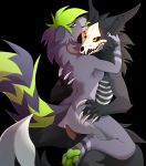  absurd_res acid_wolf anthro anthro_on_anthro anthro_penetrated anthro_penetrating anthro_penetrating_anthro balls black_body bone butt butt_grab cadaver_(skulldog) canid canine canis claws cowgirl_position duo female female_penetrated genitals glowing glowing_eyes green_hair hair hand_on_butt hi_res hug licking male male/female male_penetrating male_penetrating_female mammal monster on_top pawpads paws penetration penis sex skull skulldog skully tongue tongue_out vaginal vaginal_penetration wingedwolf94 wolf 