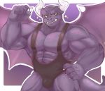  2019 5_fingers abs anthro biceps big_muscles bulge claws clothing dragaux dragon fingers flexing grey_eyes grin hand_on_hip hi_res horn humanoid_hands looking_at_viewer male morganramune muscular muscular_male nintendo pecs purple_body purple_scales quads ring_fit_adventure scales simple_background smile solo sparkles standing tight_clothing triceps video_games white_claws white_horn wrestling_singlet 