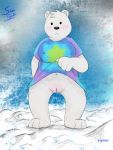  cartoon_network clothing crossgender female fur genitals hi_res ice ice_bear mammal polar_bear pussy samuel_pejack shirt snow t-shirt topwear ursid ursine we_bare_bears white_body white_fur 