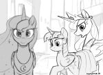  2020 absurd_res cutie_mark distracted_boyfriend equid eyelashes female feral friendship_is_magic front_view group hi_res horn looking_at_viewer mammal meme my_little_pony open_mouth princess_celestia_(mlp) princess_luna_(mlp) selenophile sibling side_view sister smile twilight_sparkle_(mlp) winged_unicorn wings 