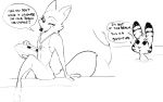  &lt;3 2020 ambiguous_gender anthro bathtub black_and_white breasts canid canine cheek_tuft chest_tuft clothed clothing dialogue disney duo ear_markings english_text facial_markings facial_tuft female fox fur fur_markings head_markings inner_ear_fluff jack_savage lagomorph leporid lifeguard mammal markings meme monochrome one-piece_swimsuit one_eye_closed partially_submerged rabbit rescue_buoy robcivecat simple_background sitting skye_(zootopia) smile speech_bubble swimwear text tuft water whistle white_background wink zootopia 