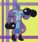  2020 5_fingers abs anthro armband balls barbell biceps big_balls big_muscles big_nipples big_penis biped body_hair chest_hair circumcised clothing demino_(deminothedragon) digital_media_(artwork) dragon ear_piercing erect_nipples erection exercise facial_piercing fingers footwear genitals hair hi_res horn huge_balls huge_muscles huge_nipples huge_penis humanoid_genitalia humanoid_penis hyper hyper_genitalia hyper_penis looking_at_viewer male mihaelt mohawk_(hairstyle) muscular muscular_male nipple_piercing nipples nose_piercing nose_ring nude pecs penis piercing scalie shoes simple_background smile solo standing vein veiny_penis weightlifting weights workout 