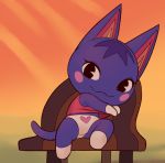  animal_crossing anthro chair clothed clothing clothing_lift domestic_cat felid feline felis female furniture hi_res inkune looking_at_viewer mammal nintendo panties rosie_(animal_crossing) solo underwear video_games 