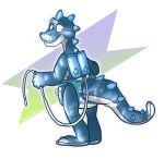  animate_inanimate anthro diaper dinosaur hose inflatable living_inflatable looking_back male pool_toy reptile scalie simple_background skipper solo tank techno. vehicle 