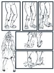  2_toes 5_toes clothes_bursting clothing comic duo female female/female foot_focus footwear hi_res human lizardman lizardman76 lizardman_(author) mammal pterodactylus pterosaur reptile sandals scalie toes transformation ymymy 