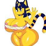  animal_crossing ankha_(animal_crossing) areola big_breasts breasts domestic_cat egyptian felid feline felis female game_(disambiguation) genitals itisjoidok mammal navel nintendo pussy solo solo_focus thick_thighs video_games 
