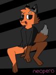  2020 anthro biped bottomless canid canine clothed clothing covering covering_crotch covering_self digital_media_(artwork) ear_markings facial_markings fingers fox front_view full-length_portrait fur fur_markings head_markings head_tuft hi_res looking_at_viewer male mammal markings molten_(character) neopero orange_body orange_fur partially_clothed portrait shirt simple_background smile solo tail_markings toes tongue tongue_out topwear tuft 