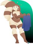  2016 :3 alpha_channel anthro biped blue_clothing blue_topwear brown_body brown_fur brown_hair clothing female fluffy fluffy_tail full-length_portrait fur furret hair hi_res holding_clothing kori_(potoobrigham) navel nintendo nude pok&eacute;mon pok&eacute;mon_(species) portrait potoobrigham simple_background solo standing striped_body striped_fur striped_tail stripes sweater tan_body tan_fur thick_thighs topwear video_games wide_hips 