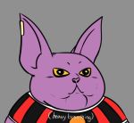  :&lt; anthro big_ears champa close-up constantlyscreaminghere domestic_cat dragon_ball dragon_ball_super ear_piercing ear_ring english_text felid feline felis grey_background hairless hairless_cat low_res male mammal meme piercing portrait purple_body purple_ears purple_nose purple_skin simple_background slightly_chubby solo sphynx_(cat) text yellow_eyes 