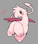  &lt;3 3_toes ambiguous_gender blush dragon exed_eyes eyelashes low_res pawpads pink_body pointed_tail solo toes wings 