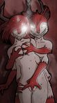  2018 4_arms absurd_res anthro breast_grab breasts creepy creepy_face female fingering fur grin grinion_(species) hair hand_on_breast hi_res horn humanoid looking_at_viewer male male/female multi_arm multi_limb nipples red_hair simple_background skashi95 smile smiley_cindy_(skashi95) sumairu_(skashi95) toothy_grin vaginal vaginal_fingering white_body white_eyes white_fur 