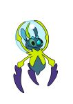  2020 3_legs absurd_res alien ambiguous_gender black_eyes crossover dewpider digital_media_(artwork) disney empty_eyes experiment_(lilo_and_stitch) flat_colors green_body hi_res hybrid lilo_and_stitch nintendo pix_(lilo_and_stitch) pok&eacute;mon pok&eacute;mon_(species) simple_background smile solo tombola1993 video_games white_background 