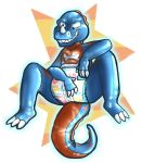  animate_inanimate anthro diaper dinosaur inflatable leslie living_inflatable male pattern_diaper pool_toy reptile scalie simple_background solo swim_rings techno. 