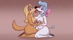  16:9 2020 anthro anthrofied areola big_breasts blonde_hair blue_body blue_fur blue_hair bow breasts canid canine canis claws curvy_figure disney domestic_dog duo eyebrows eyelashes eyeshadow female female/female fur georgette_(disney) hair half-closed_eyes hi_res hyenatig_(artist) jungledyret_hugo lips lipstick long_hair makeup mammal mature_female miss_nutzi narrowed_eyes navel nipples old oliver_and_company open_mouth pawpads poodle slightly_chubby smile tongue white_body white_fur wide_hips widescreen 