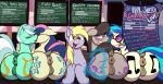  absurd_res anus big_butt blush bodily_fluids bonbon_(mlp) butt derpy_hooves_(mlp) equid female female/female feral feral_on_feral french_kissing friendship_is_magic genitals group hasbro hi_res horn kissing lyra_heartstrings_(mlp) magic mammal my_little_pony octavia_(mlp) poneboning pussy spread_butt spreading sweat take_your_pick text tongue tongue_out unicorn vinyl_scratch_(mlp) 