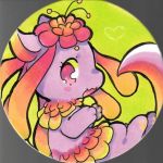  2019 big_tail dragon female flower flower_on_head lilac_(pyritie) paws pink_body plant pooding reptile scalie semi-anthro solo traditional_media_(artwork) 