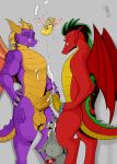  absurd_res activision american_dragon:_jake_long anthro arthropod balls big_penis biped bodily_fluids canid canine canis claws comparing comparing_penis cum cum_drip cum_in_mouth cum_inside cum_on_chest cum_on_face cum_on_penis cum_on_tongue cumshot digitigrade disney domestic_dog dragon dripping duo ejaculation erection foreskin fu_dog_(character) fur genital_fluids genitals glans grey_balls grey_body grey_fur group hand_on_hip hi_res horn humanoid_genitalia humanoid_penis insect jake_long male male/male mammal membrane_(anatomy) membranous_wings nude orgasm penis penis_size_difference pink_glans pink_penis purple_body purple_eyes purple_scales raccoon_douglas_(artist) red_body red_scales scales simple_background smile sparx spyro spyro_the_dragon standing tongue video_games wings yellow_balls yellow_body yellow_penis yellow_scales 