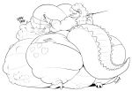  anthro belly big_belly big_breasts big_butt breasts butt crocodile crocodilian crocodylid dawmino female female_pred gertrude_(karps) hand_imprint huge_breasts huge_butt line_art lips monochrome obese oral_vore overweight overweight_female rear_view reptile scalie solo_focus thick_tail thick_thighs vore wide_hips 